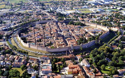 Vue aérienne sur la ville de Cittadella
