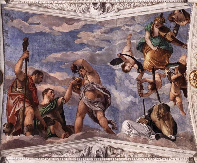 Peinture de Véronèse de sa chambre Bacchus à la Villa Barbaro