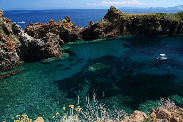 Vue sur la mer sur Panarea