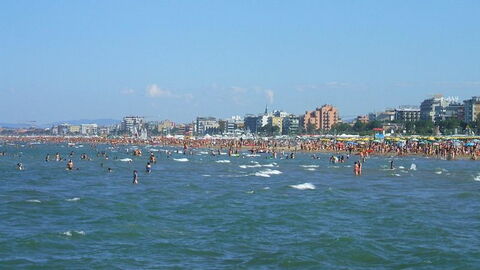 Vue du bord de mer de Rimini