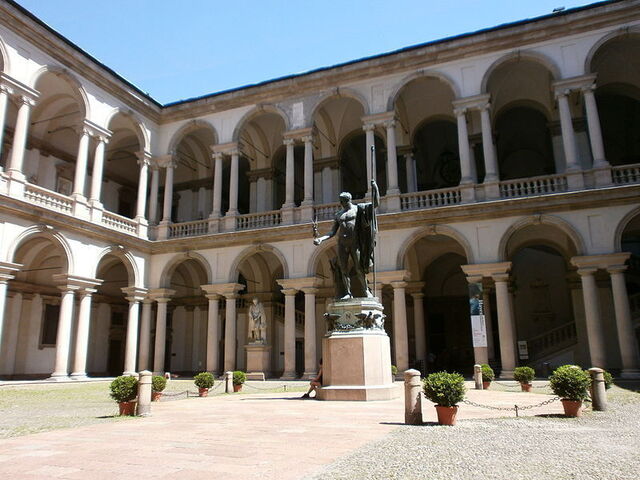 La cour intérieure du musée d'art de Brera