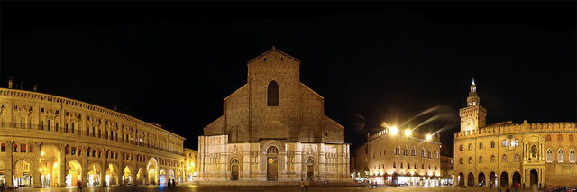 La Piazza Maggiore vue de nuit