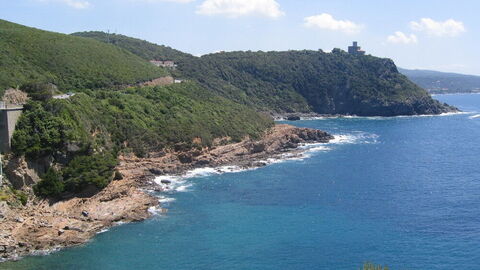 Vue sur la côte à Livourne en Toscane