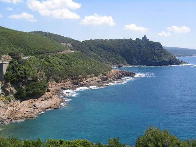 Vue sur la côte à Livourne en Toscane