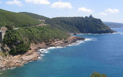 Vue sur la côte à Livourne en Toscane