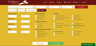 Italie Villas, résultats de recherche