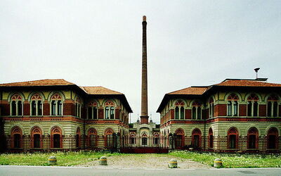 Les bureaux de l'usine à Crespi d'Adda