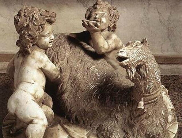 Bernini, chèvres avec bébés