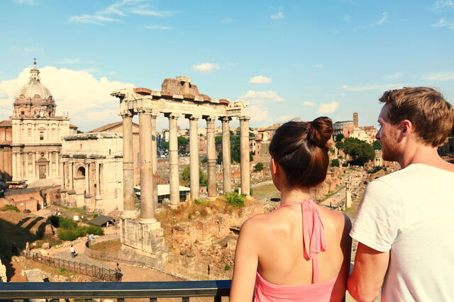 Touristes à Rome