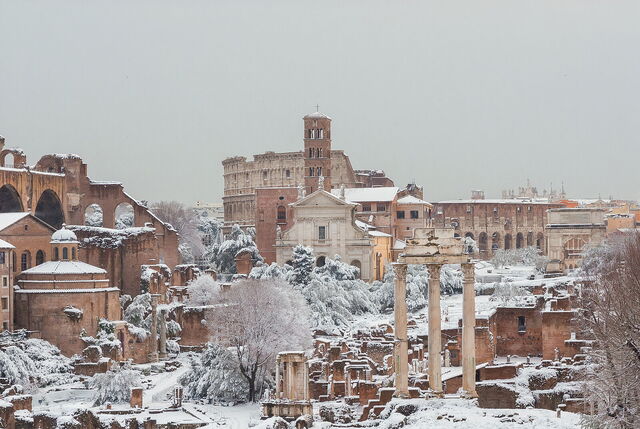 Rome sous la neige