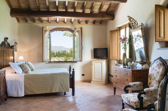 Vue depuis une chambre à la Villa Assisi
