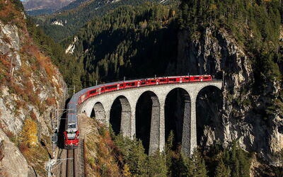 Un pont le long de la route Bernina Express