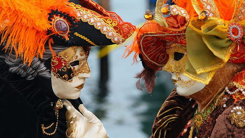 Tout le monde porte un masque pendant le carnava