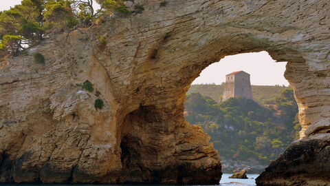 Les piles de mer dans le Gargano