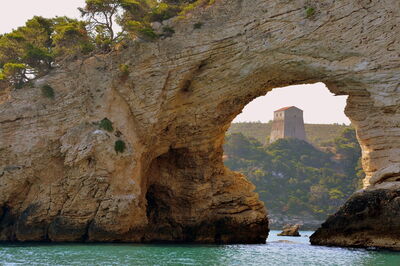 Les piles de mer dans le Gargano