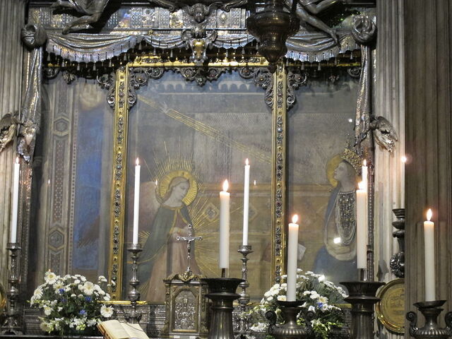 Peinture de l'Annonciation à Santissima Annunziata