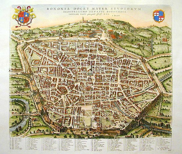 Une carte de Bologne