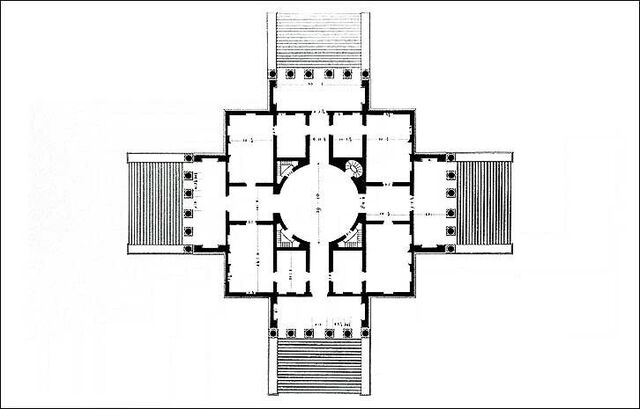 Le plan de la villa Capra