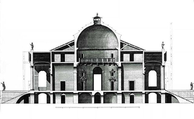 Plan de section de la villa Capra
