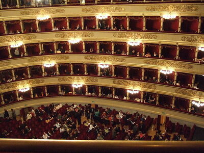 L'intérieur du théâtre de la Scala à Milan