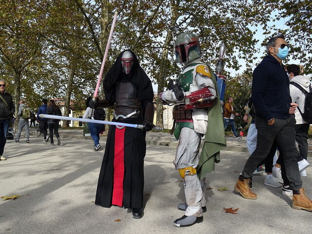 Cosplay de Dark Revan et Boba Fett, Lucca, 2021