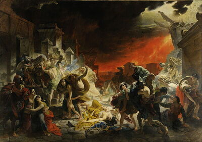 Peinture Karl Briullov, "Le dernier jour de Pompéi"