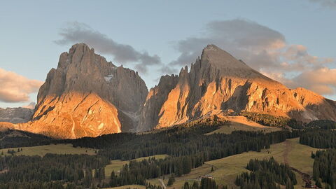 Alpe di Siusi, Coucher de soleil