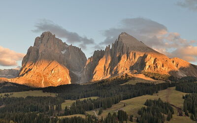 Alpe di Siusi, Coucher de soleil