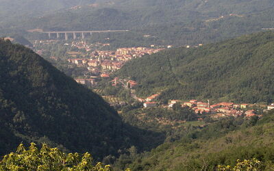 Vue sur Pontremoli en Lunigiane