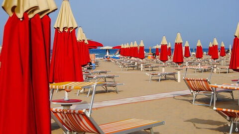 Une plage à Rimini