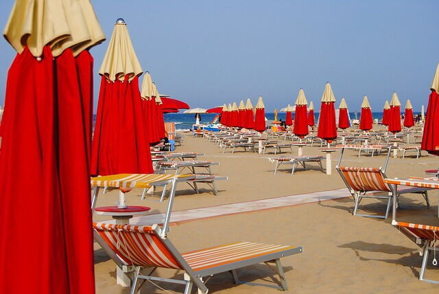 Une plage à Rimini