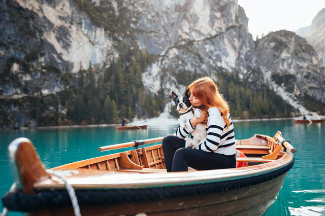 excursion en bateau avec un chien