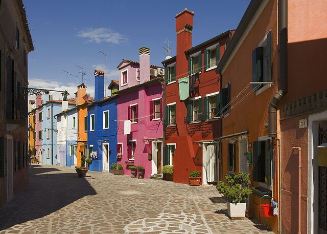 Maisons colorées sur l'île de Burano