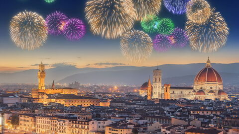 Feux d'artifice au-dessus de Florence