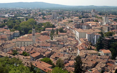 Vue aérienne sur Gorizia