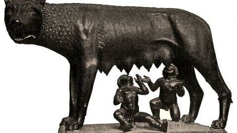 Une Louve allaite Romulus et Rémus