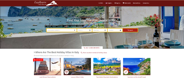 Villas de dernière minute en Italie sur la page d'accueil