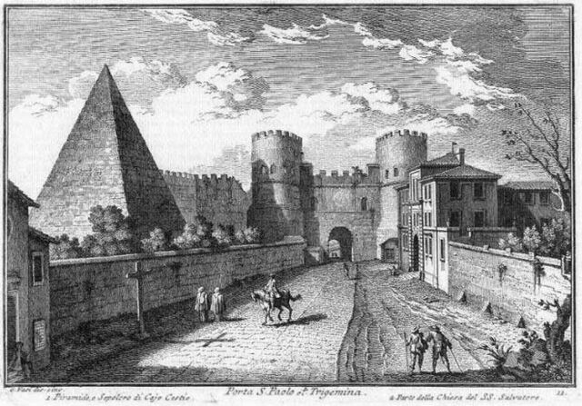 Vue sur la Pyramide de Cestius