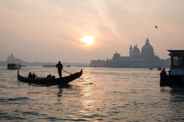 Coucher de soeil à Venise