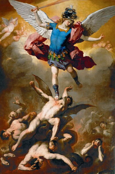 Peinture de l'Ange et du Démon à Venise