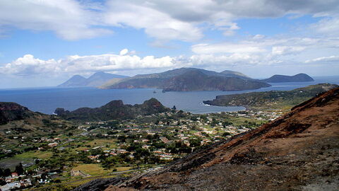 Vue sur l'archipel des îles Eoliennes