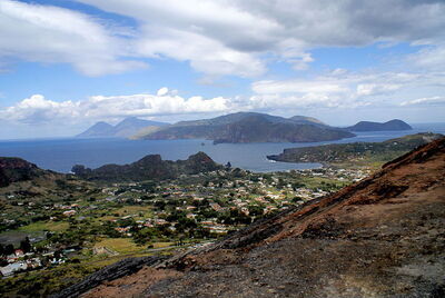 Vue sur l'archipel des îles Eoliennes