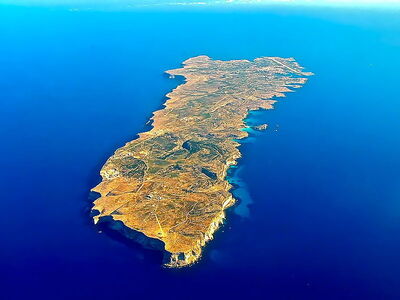 Vue aérienne sur l'île de Lampedusa