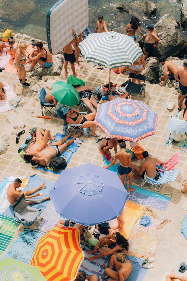 Sur la plage en Italie