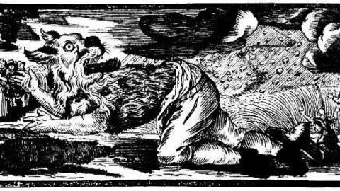 Une gravure de loup-garou