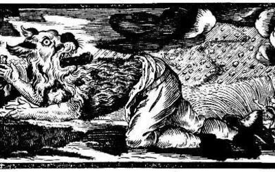 Une gravure de loup-garou