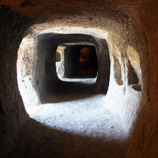 Un tunnel souterrain à Orvieto