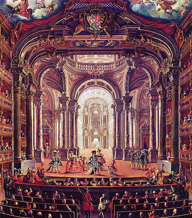 Tableau du XVIIème siècle représentant le Teatro Regio