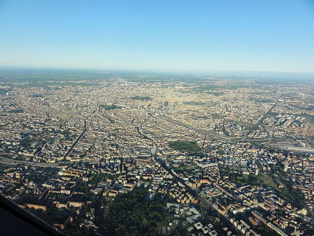 Vue aérienne sur Milan