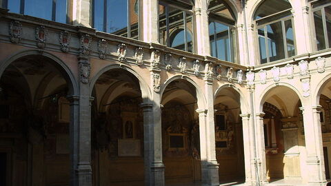 La cour intérieure de l'Archiginnasio